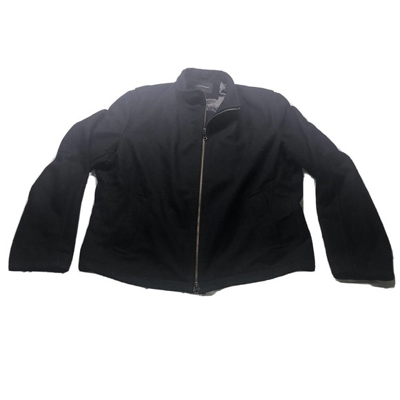 Banana Republic Wool Coat‎ Black Zipper Zip Up Size Large - Picture 1 of 8